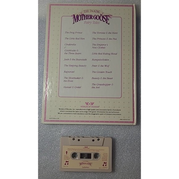 Worlds of Wonder, Talking Mother Goose LULLABIES Book & Cassette Tape - Picture 2 of 2
